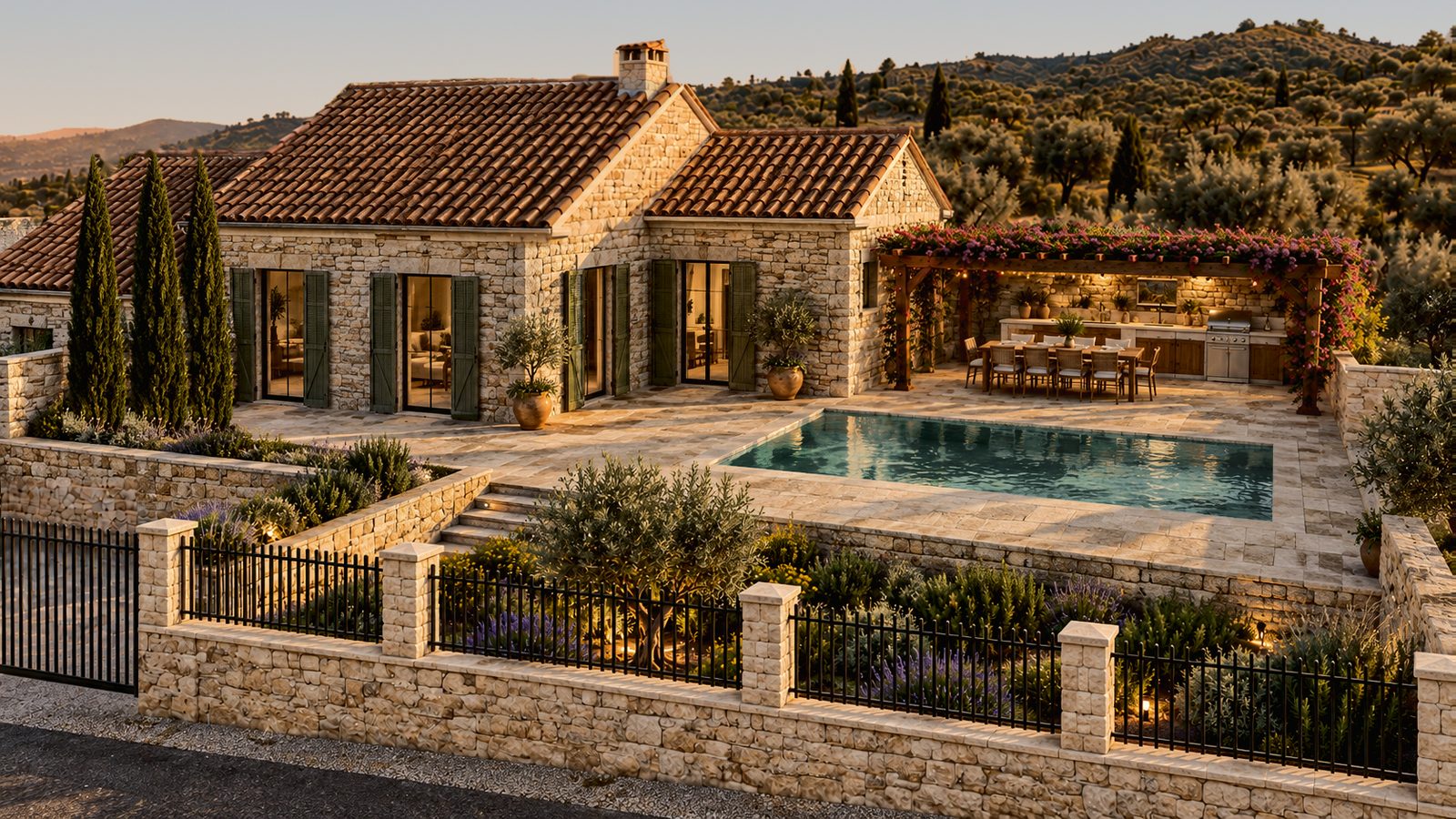 Stone, olive trees and a pool of your own